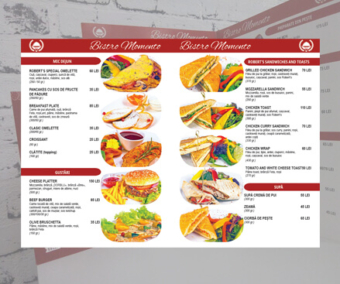 Menu bistro momento